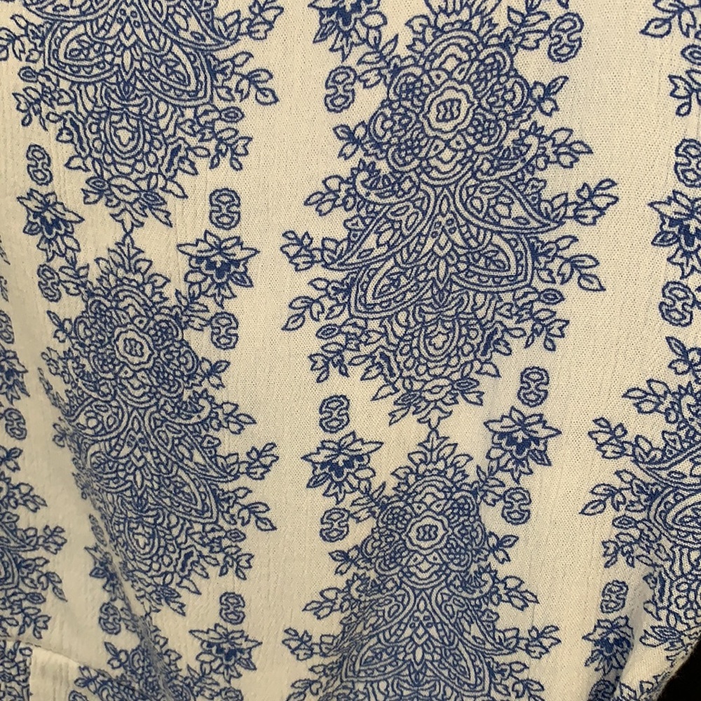 Unbranded Blue/White Pattern Tie Back Spaghetti S… - image 4